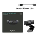Logitech 960-001055 cámara web de 3 megapíxeles, resolución 1920 x 1080 píxeles, interfaz USB 2.0, color negro