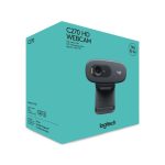 Imagen de la cámara web Logitech 960-001063, con resolución de 1280 x 720 pixeles, 3 MP, conectividad USB 2.0 y color negro. SKU 960-001063.