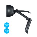 Imagen de la cámara web Logitech 960-001063, con resolución de 1280 x 720 pixeles, 3 MP, conectividad USB 2.0 y color negro. SKU 960-001063.