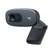 Imagen de la cámara web Logitech 960-001063, con resolución de 1280 x 720 pixeles, 3 MP, conectividad USB 2.0 y color negro. SKU 960-001063.