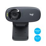 Cámara web Logitech con 5 megapíxeles de resolución, 1280 x 720 pixeles, conexión USB y color negro. SKU: 960-001065.