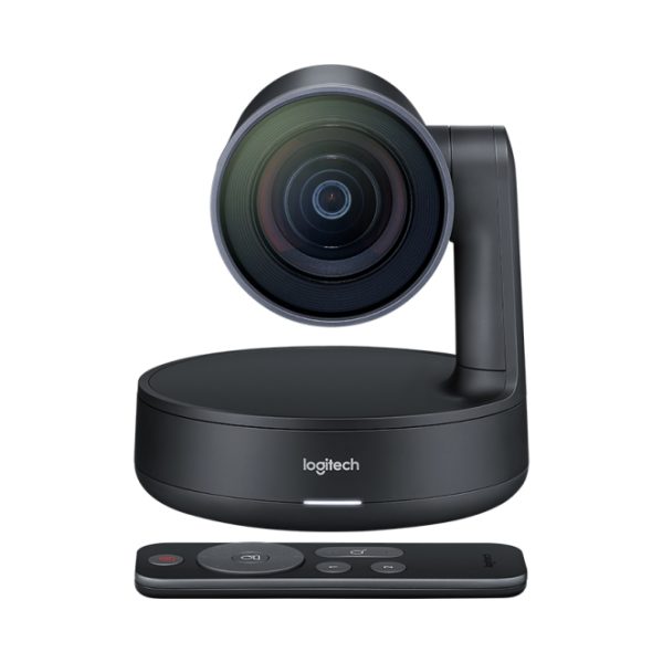 Logitech Rally Ultra-HD ConferenceCam negra, 13 megapíxeles, resolución de 3840 x 2160 píxeles a 60 cuadros por segundo. SKU: 960-001304