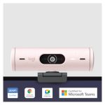 Webcam Logitech Brio 500 con resolución 4K ultra HD, ideal para videoconferencias y transmisiones en vivo, SKU 960-001421