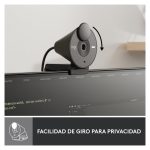 Logitech Brio 300, webcam con calidad de video 4K Ultra HD, autoenfoque, micrófono integrado y SKU 960-001436