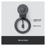 Logitech Brio 300, webcam con calidad de video 4K Ultra HD, autoenfoque, micrófono integrado y SKU 960-001436