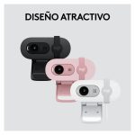 Logitech Brio 100, webcam con resolución 4K y micrófono integrado, SKU 960-001585