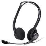 Auriculares alámbricos de Logitech modelo 981-000100, diadema negra, ideales para llamadas y música, con conexión USB tipo A.