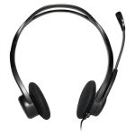 Auriculares alámbricos de Logitech modelo 981-000100, diadema negra, ideales para llamadas y música, con conexión USB tipo A.