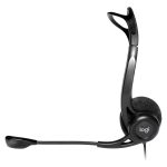Auriculares alámbricos de Logitech modelo 981-000100, diadema negra, ideales para llamadas y música, con conexión USB tipo A.