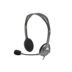 Auriculares Logitech LGT-H110 con micrófono, cable y auriculares acolchados, SKU 981-000271