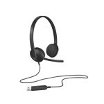 Logitech 981-000475 auricular y casco alámbrico de diadema para oficina o centro de llamadas con conector USB tipo A en color negro