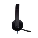 Auricular y casco Logitech 981-000480, alámbrico, con diadema, para oficina o centro de llamadas, USB tipo A, color negro