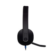 Auricular y casco Logitech 981-000480, alámbrico, con diadema, para oficina o centro de llamadas, USB tipo A, color negro