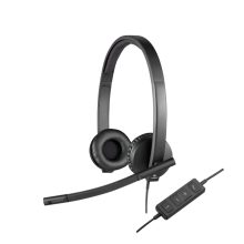 Imagen del Logitech H570e, auriculares alámbricos de diadema ideal para oficina o centro de llamadas, color negro, SKU 981-000575