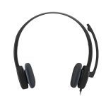 Auriculares alámbricos Logitech 981-000589 negros con diadema ajustable, ideales para oficina y centros de llamadas