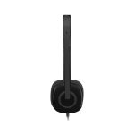 Auriculares alámbricos Logitech 981-000589 negros con diadema ajustable, ideales para oficina y centros de llamadas