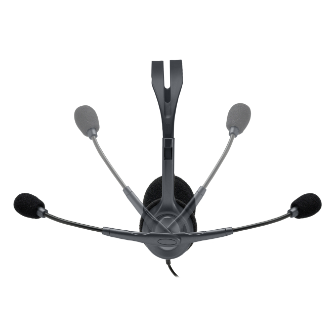 Logitech auriculares alámbricos para oficina con diadema y micrófono Auriculares alámbricos Logitech modelo 981-000593 con diadema, micrófono y diseño en color negro, ideales para oficina o centro de llamadas