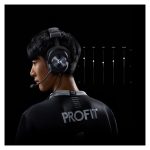 Auriculares y casco Logitech G modelo 981-000818, diseño de diadema, alámbricos, ideales para juegos, color negro.