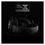 Auriculares y casco Logitech G modelo 981-000818, diseño de diadema, alámbricos, ideales para juegos, color negro.