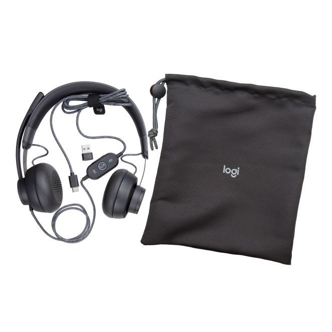 Logitech 981-000870 auricular y casco Auriculares Alámbrico Diadema Llamadas/Música USB Tipo C Grafito 5 Logitech 981-000870 vista frontal