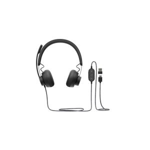 Auricular y casco Logitech 981-000875 alámbrico con diadema, ideal para llamadas y música, conexión USB Tipo C, color grafito