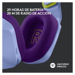 Auricular y casco inalámbrico Logitech G, diseño de diadema para juego en color lila, SKU 981-000890