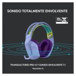 Auricular y casco inalámbrico Logitech G, diseño de diadema para juego en color lila, SKU 981-000890