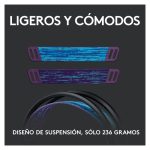 Auriculares Logitech G G535, modelo G535 Headset, SKU 981-000972. Casco ligero y cómodo con sonido envolvente y micrófono de alta calidad.