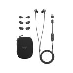Auriculares intrauditivos Logitech Zone Wired, micrófono integrado y control de volumen, SKU 981-001009