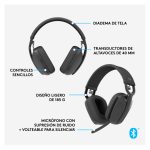 Auriculares inalámbricos Logitech Zone Vibe 100 con micrófono integrado, diseño cómodo y sonido nítido, SKU 981-001213