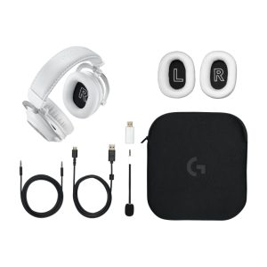 Auriculares inalámbricos Logitech G PRO X 2 LIGHTSPEED con micrófono desmontable, diadema ajustable y sonido envolvente. SKU 981-001269
