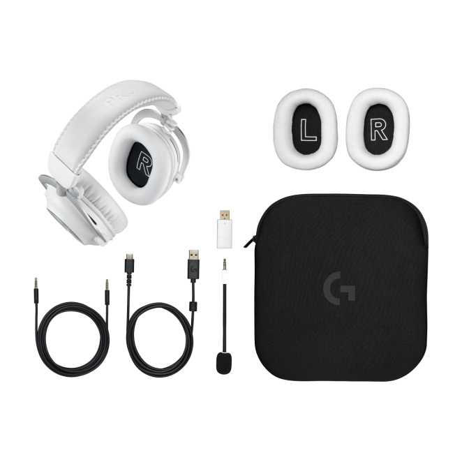 Logitech G PRO X 2 LIGHTSPEED Auriculares Inalámbricos para Gamers Auriculares inalámbricos Logitech G PRO X 2 LIGHTSPEED con micrófono desmontable, diadema ajustable y sonido envolvente. SKU 981-001269