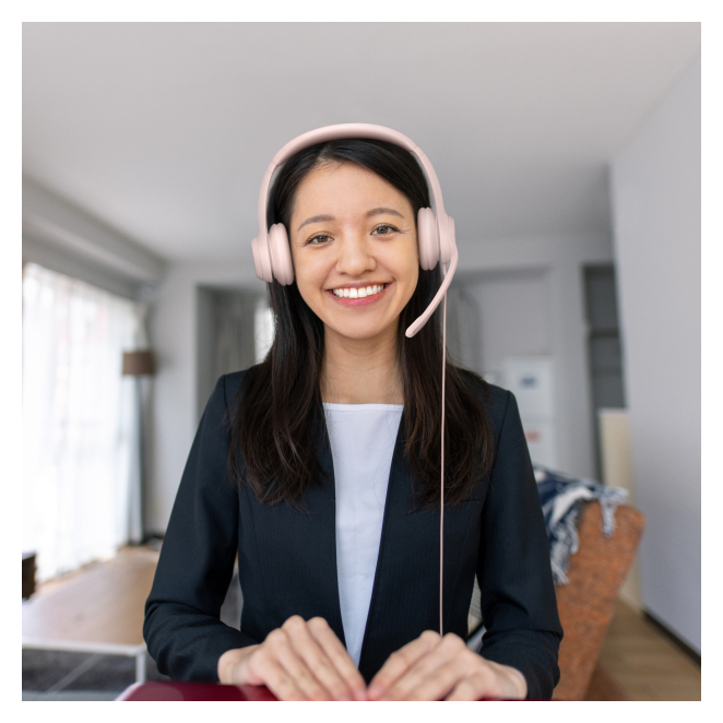 Logitech H390 1 Logitech H390 auriculares diadema ajustable, color rosa