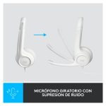 Auriculares Logitech H390 con micrófono USB, cancelación de ruido y controles en el cable. SKU: 981-001286.