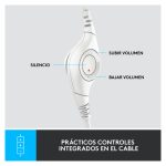 Auriculares Logitech H390 con micrófono USB, cancelación de ruido y controles en el cable. SKU: 981-001286.