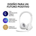 Auriculares Logitech H390 con micrófono USB, cancelación de ruido y controles en el cable. SKU: 981-001286.