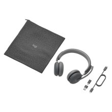 Auricular y casco Logitech 981-001311 inalámbrico y alámbrico diadema para oficina con conexión USB Tipo C y Bluetooth, color grafito