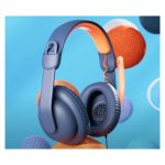 Logitech auriculares y casco alámbricos modelo 981-001367 con diadema, conectores USB Tipo C, en colores azul y naranja, ideales para educación.