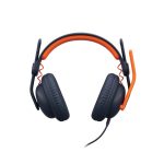Auriculares y casco Logitech 981-001383 alámbricos con diadema ideal para educación, conexión USB Tipo C y colores azul y naranja