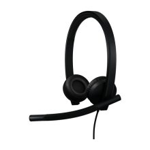 Auriculares Logitech H570e con cable, diadema, conexión USB tipo A en color negro. SKU: 981-001430