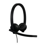 Auriculares Logitech H570e con cable, diadema, conexión USB tipo A en color negro. SKU: 981-001430