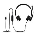 Logitech H570e auriculares alámbricos con diadema para oficina y centros de llamadas, USB Tipo C, color negro. SKU: 981-001431