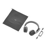 Auriculares Logitech Zone Wireless 2, Bluetooth, conector USB Tipo C, diadema para oficina, color grafito, SKU 981-001436