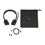 Auriculares Logitech Zone 305 con micrófono integrado, cancelación de ruido y SKU 981-001453 en color negro