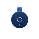 Imagen del altavoz portátil Ultimate Ears modelo 984-001362 en color azul, con sonido estéreo y resistencia al agua.