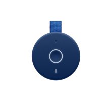 Imagen del altavoz portátil Ultimate Ears modelo 984-001362 en color azul, con sonido estéreo y resistencia al agua.