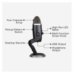 Micrófono de superficie Logitech G Yeti X en color negro, adecuado para mesas, modelo de alta sensibilidad SKU 988-000244