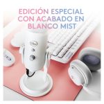 Micrófono Blue Microphones Yeti Aurora Collection en color blanco para mesa, ideal para podcasts y grabaciones con SKU 988-000533