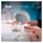 Logitech G Yeti Orb, micrófono condensador RGB con LIGHTSYNC para gaming, USB, cardioide, Plug and Play USB, blanco, SKU 988-000558