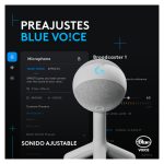 Logitech G Yeti Orb, micrófono condensador RGB con LIGHTSYNC para gaming, USB, cardioide, Plug and Play USB, blanco, SKU 988-000558